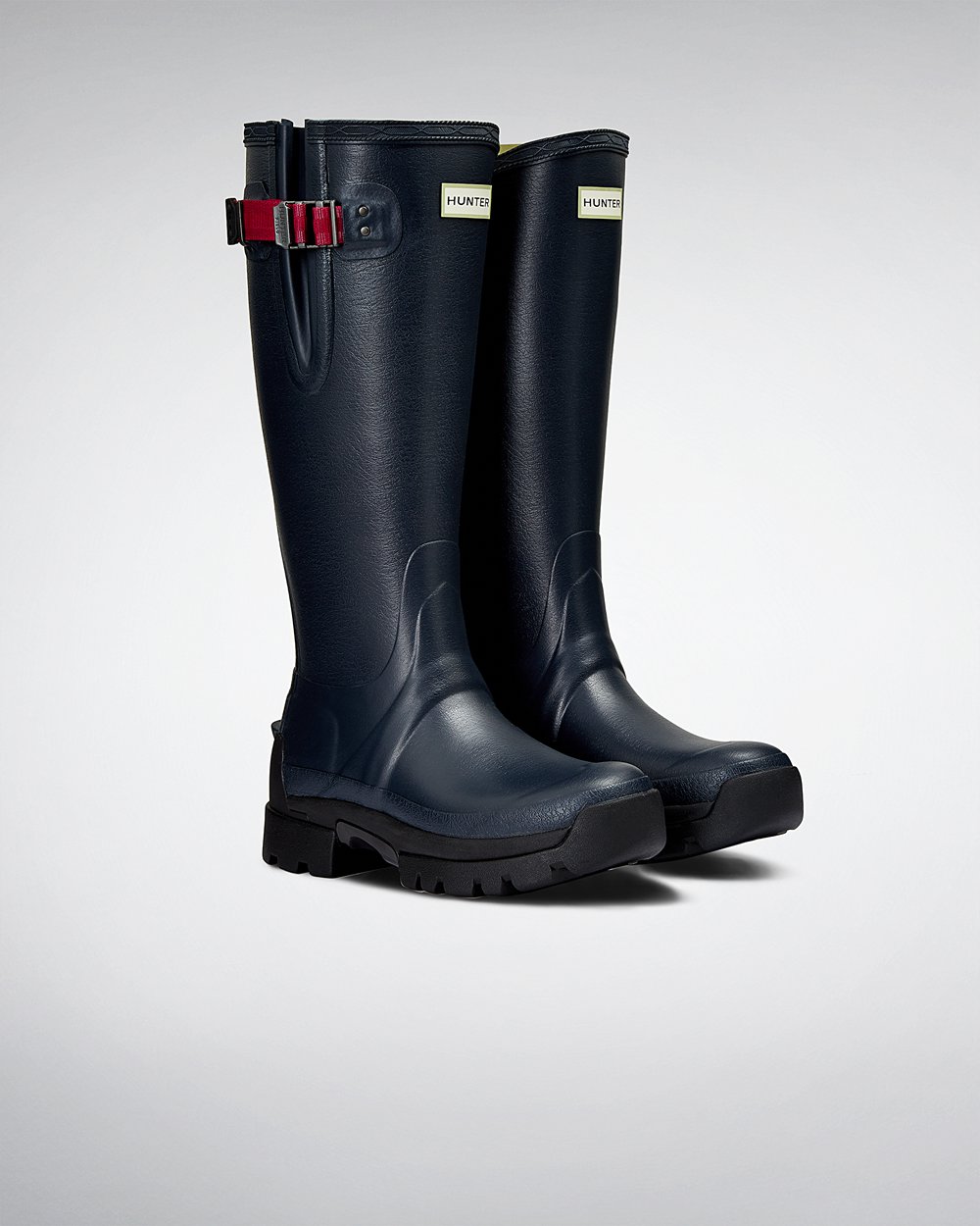 Womens Tall Rain Boots - Hunter Balmoral Side Adjustable 3Mm Neoprene (10XOZFRSN) - Navy